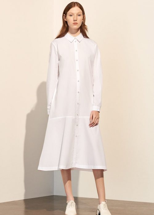 white dress organic cotton poplin